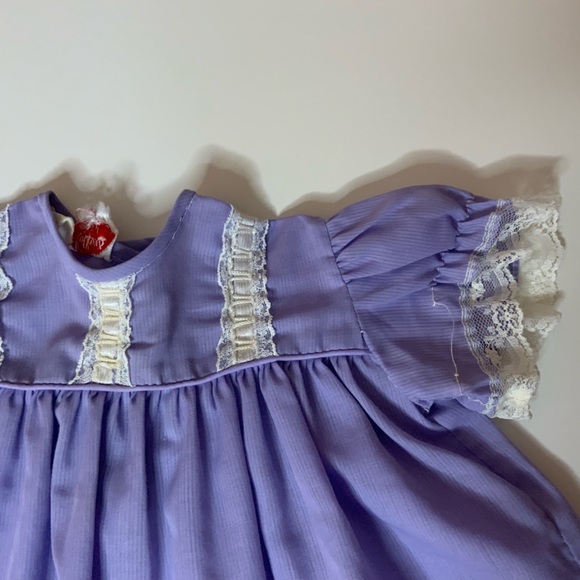 Vintage Purple Baby Dress with Lace Trim - Picture 5 of 8
